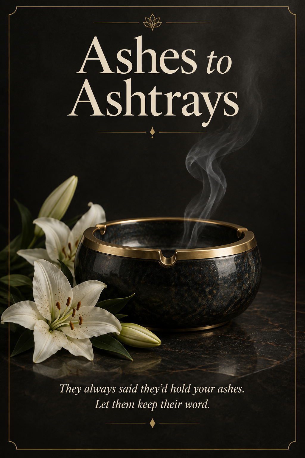 Ashes to Ashtrays portrait poster: They always said they'd hold your ashes. Let them keep their word.