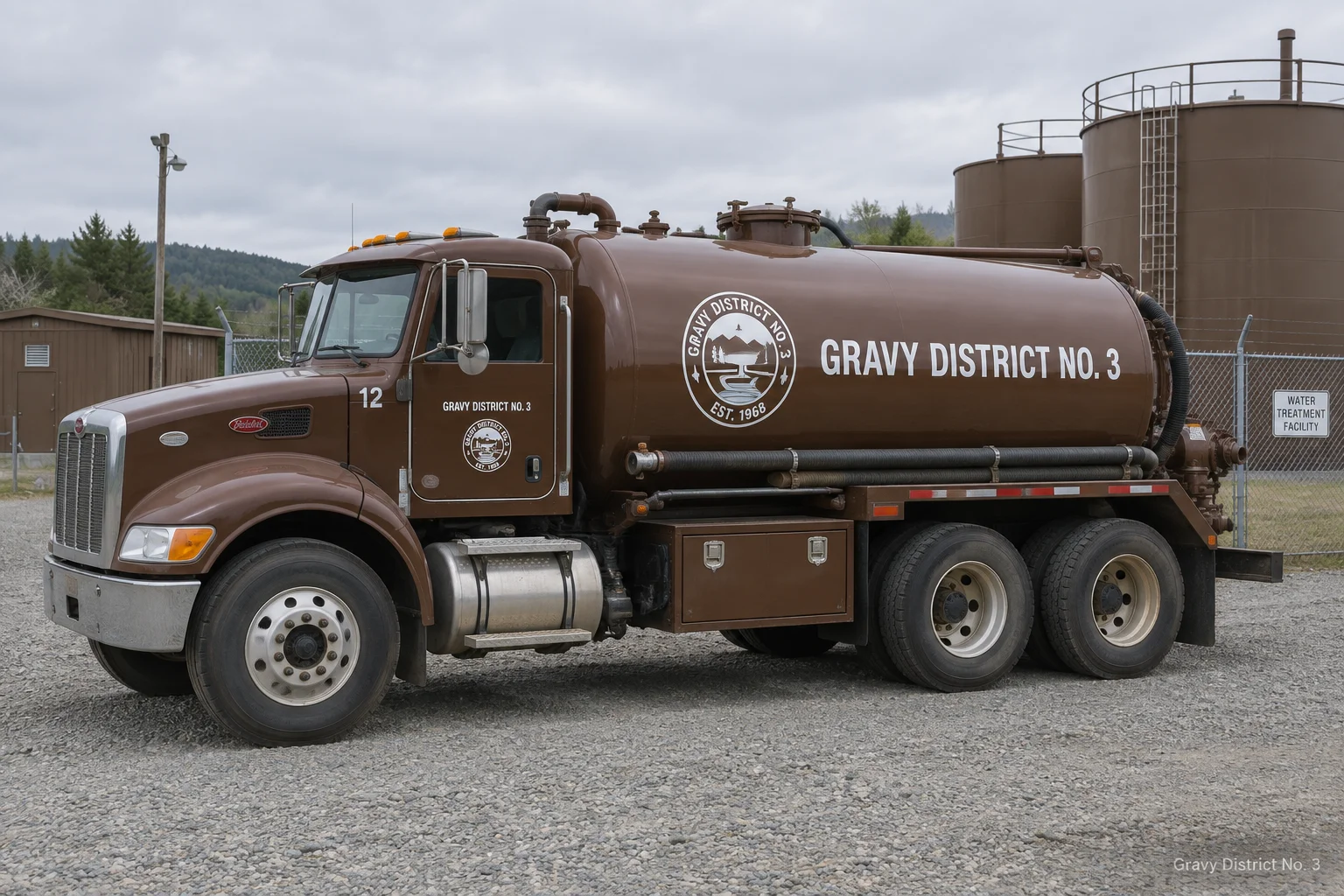 District tanker No. 12 in the utility yard