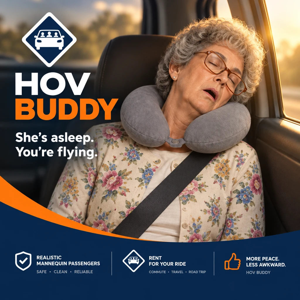 HOV Buddy square poster featuring Sleeping Aunt Carol