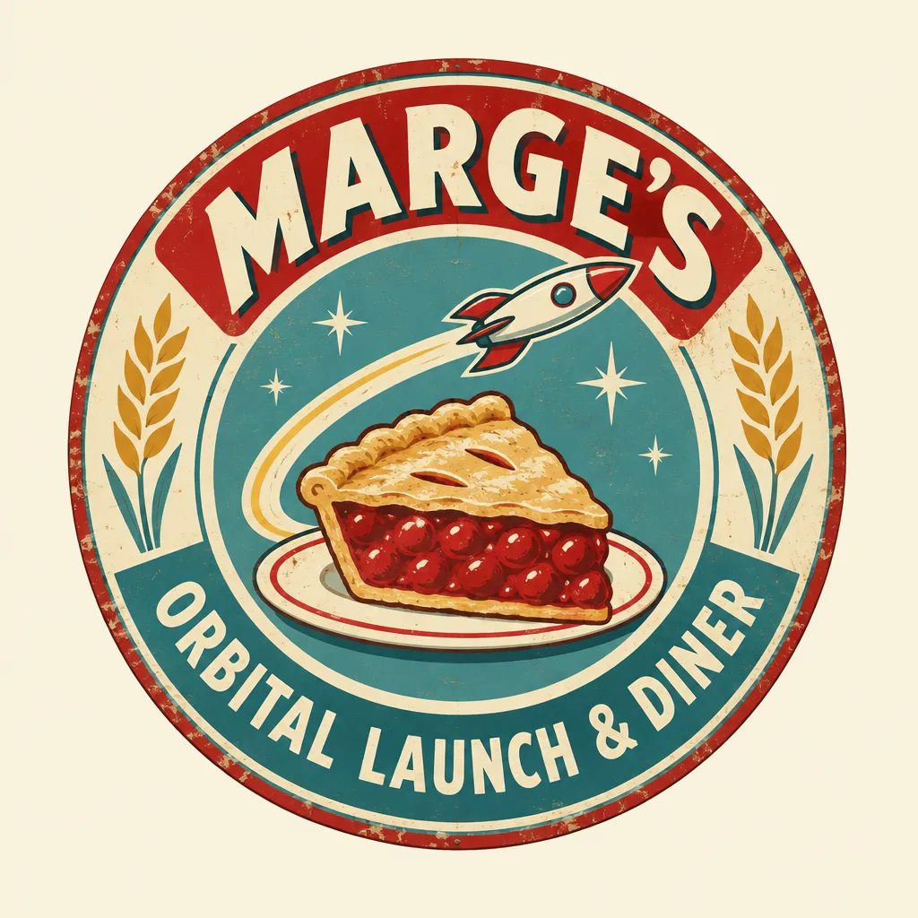 Marge's Orbital Launch & Diner logo
