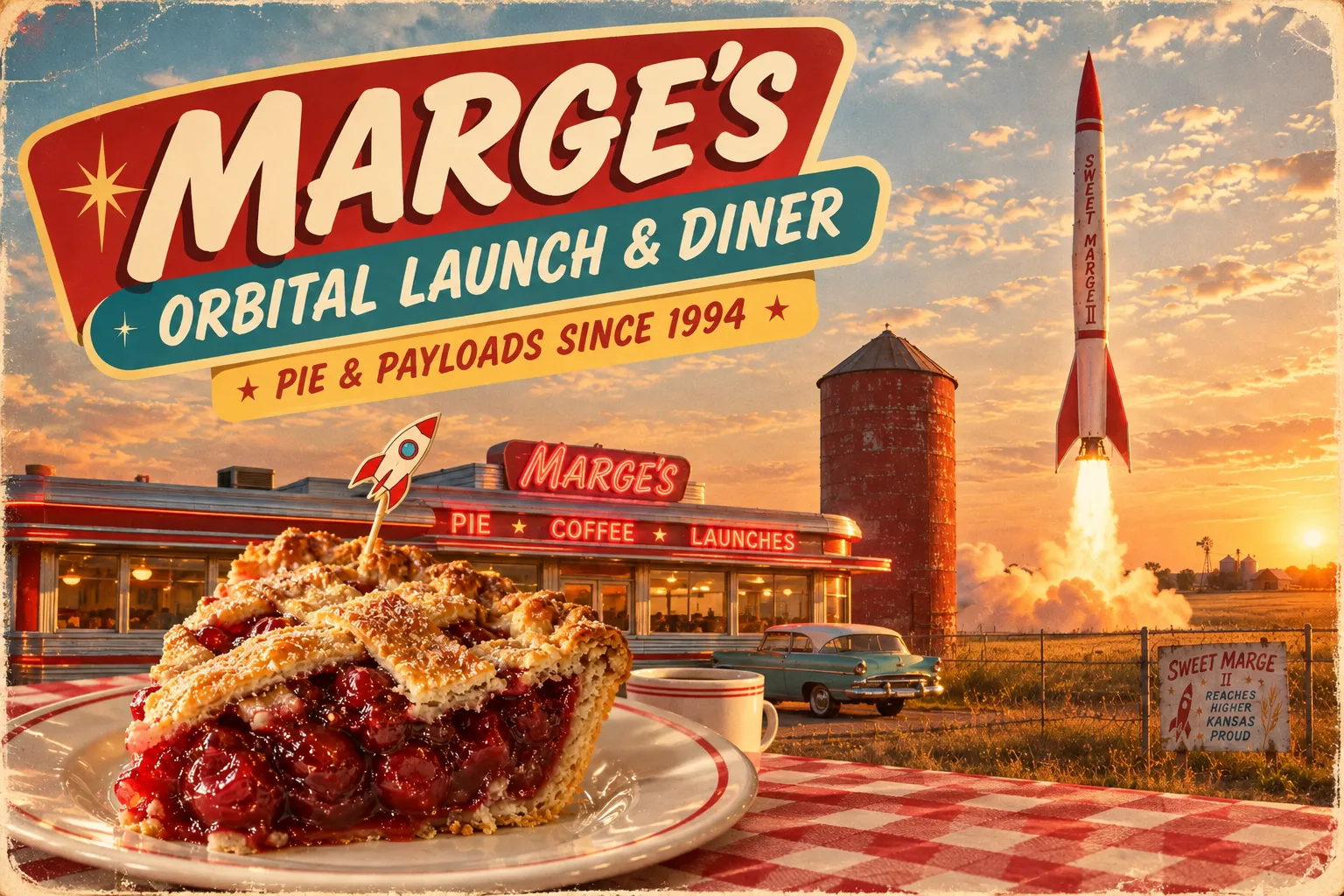 Marge's Orbital Launch & Diner promotional image