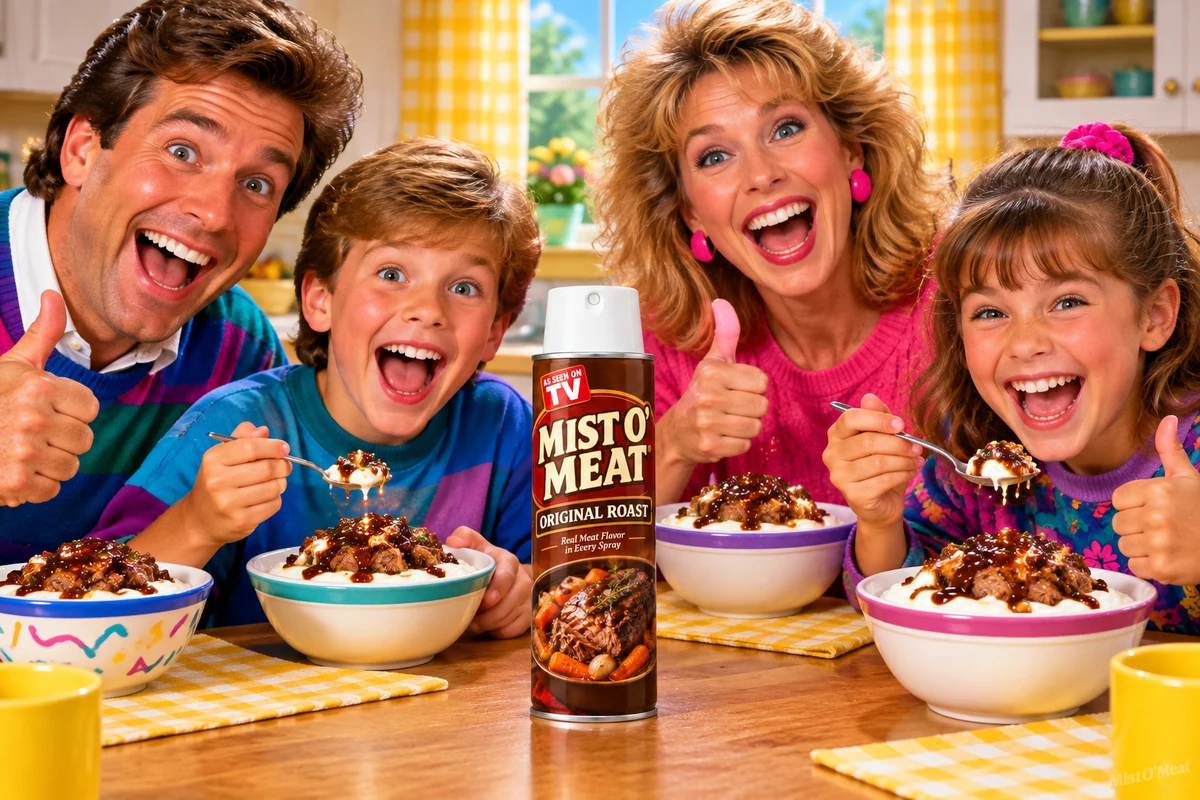 A family delighted by yogurt misted with Mist O' Meat
