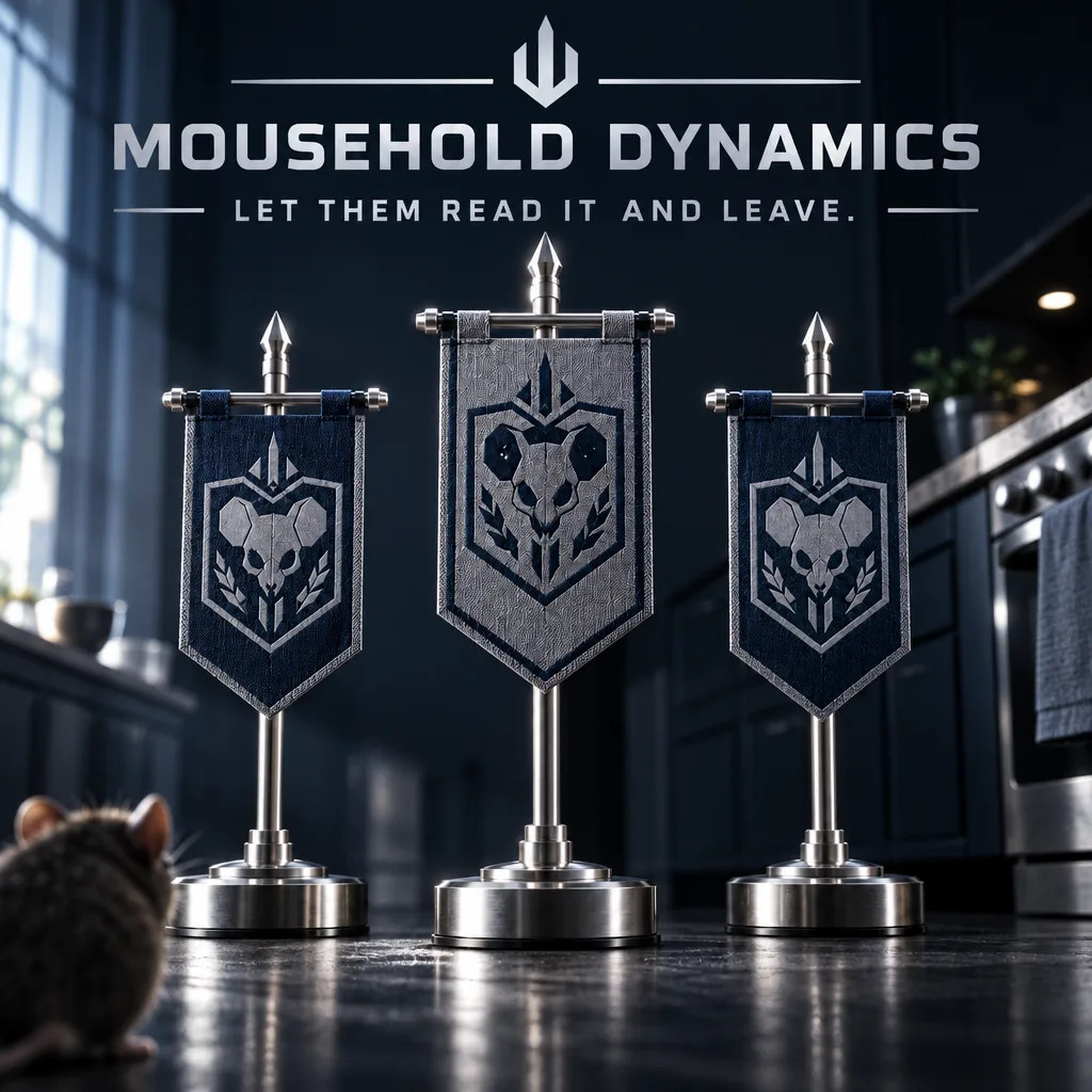 Marketing poster: HD-1 Herald banners at mouse eye level with the tagline Let Them Read It and Leave