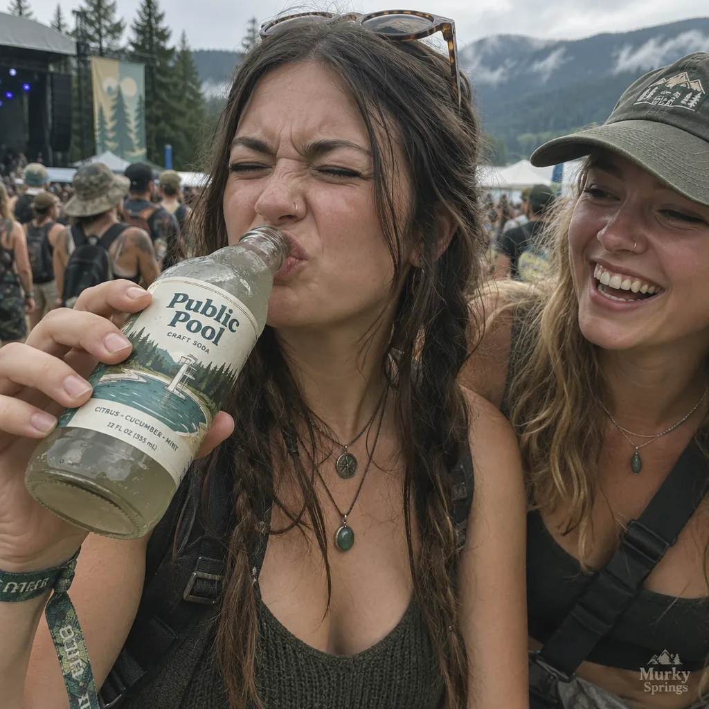 Festival goers trying Public Pool soda