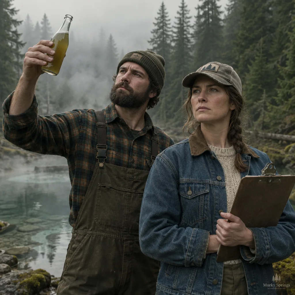 The founders of Murky Springs Soda Co. at the spring
