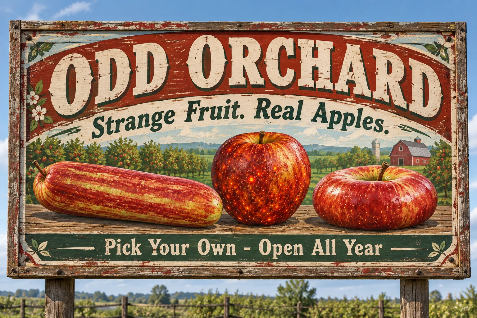 Odd Orchard landscape poster