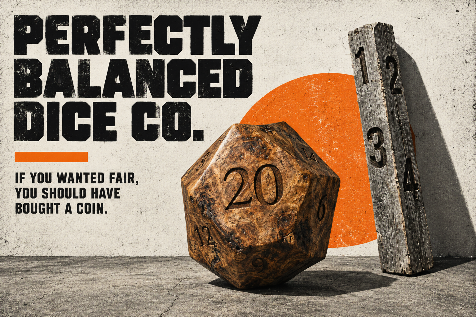 Perfectly Balanced Dice Co. landscape poster