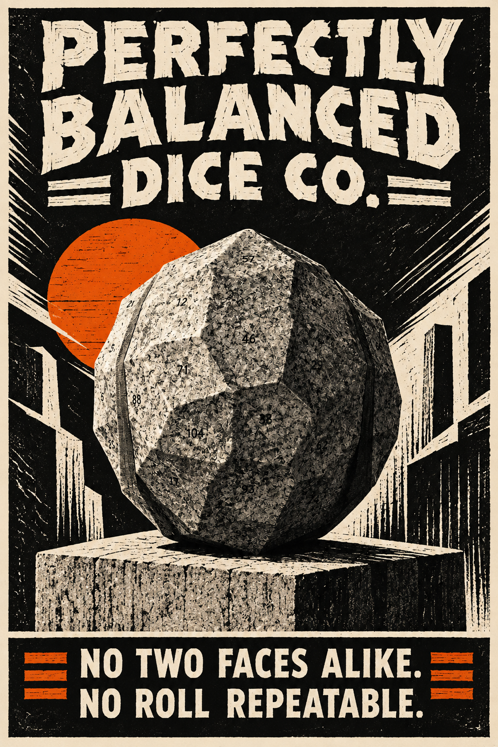Perfectly Balanced Dice Co. portrait poster