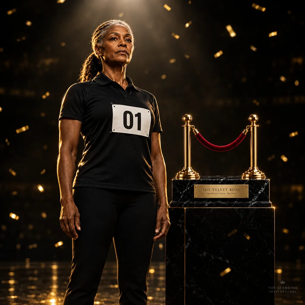 Delores Okafor with the Velvet Rope after the 2026 final