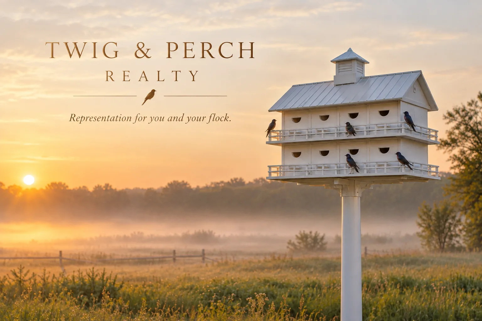 Twig & Perch Realty poster: Representation for you and your flock